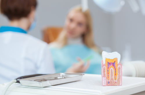 Dental clinic appointment where insurance claims are processed through direct billing.